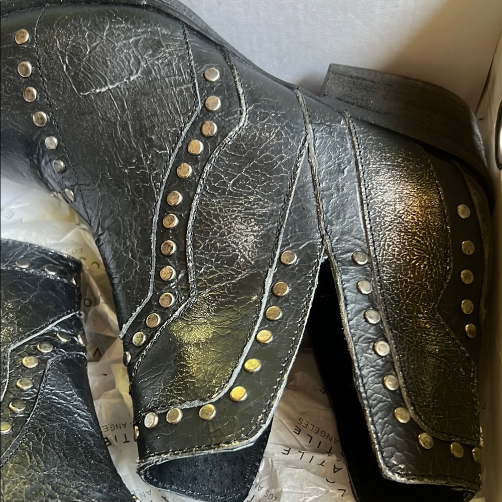Studded Black Booties EUC - Picture 9 of 10